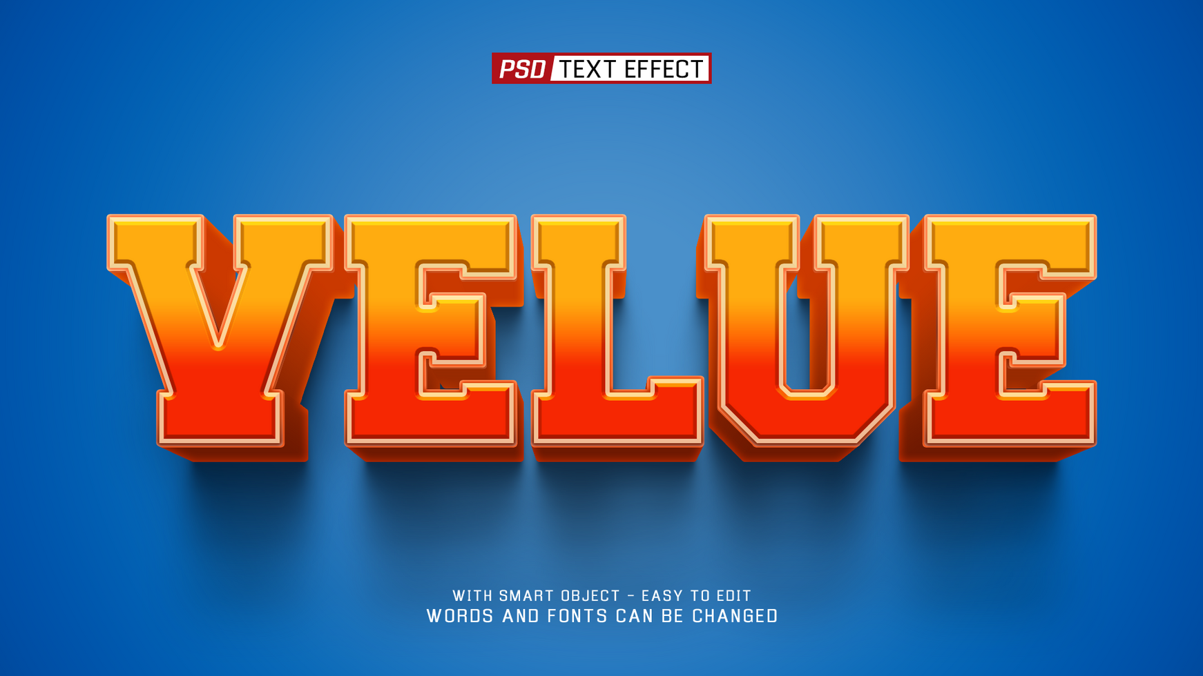 velue 3d text effect psd