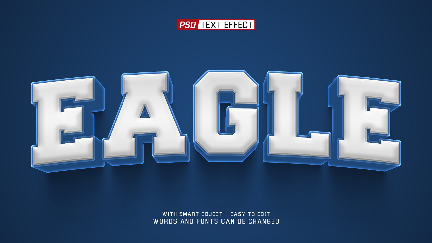 eagle 3d text effect psd