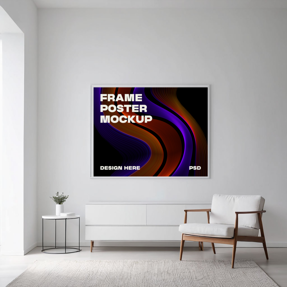 Modern abstract frame mockup psd