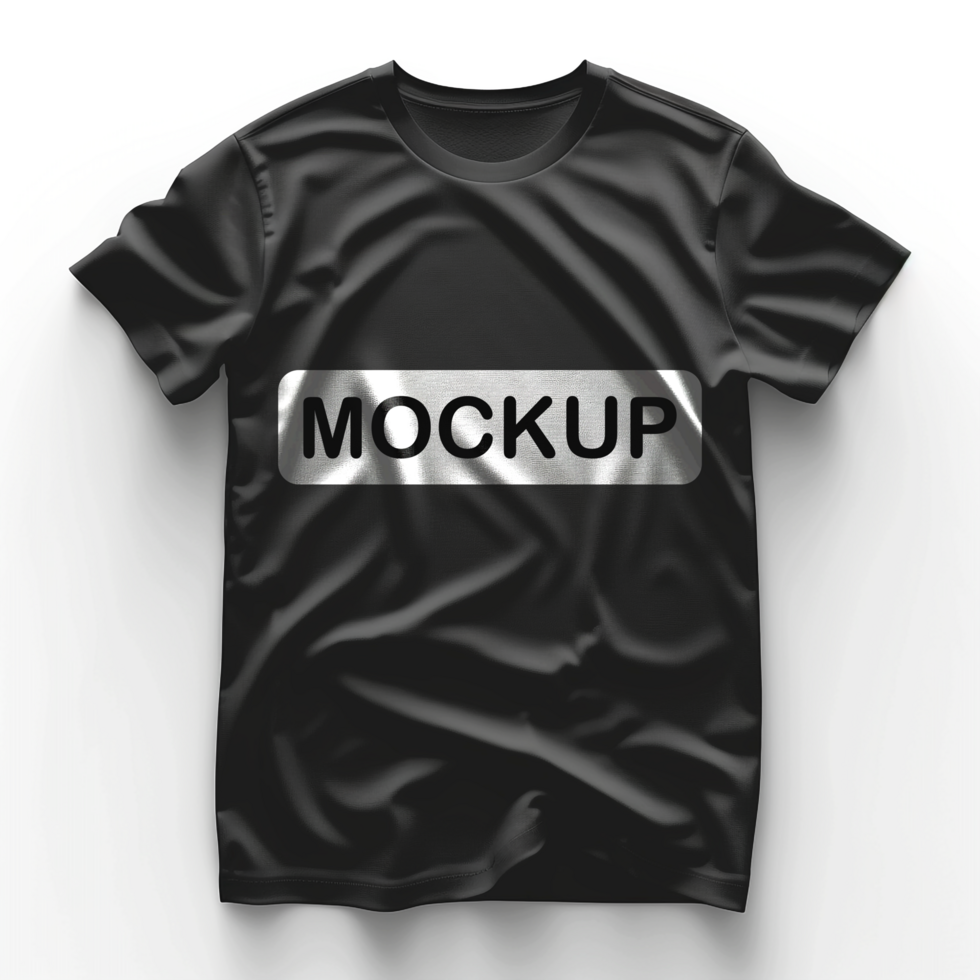 Black Color Round Neck Blank Tshirt Mockup psd