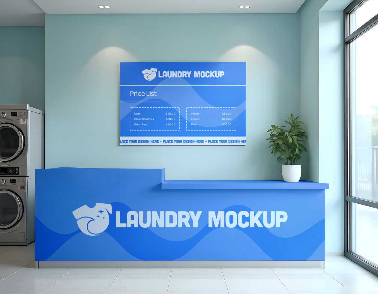 laundry branding mockup psd
