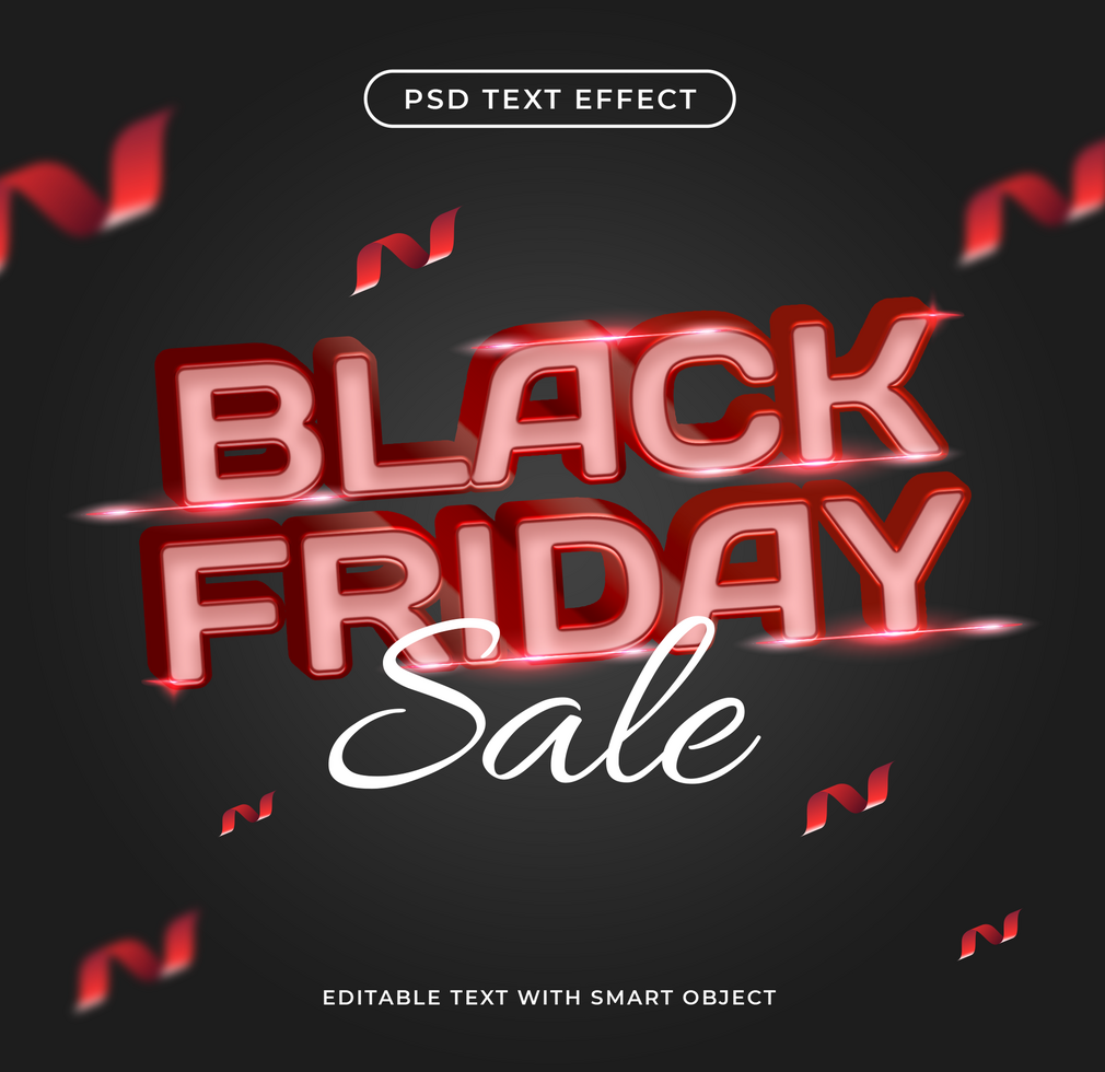 black friday sale 3D Text Effect psd