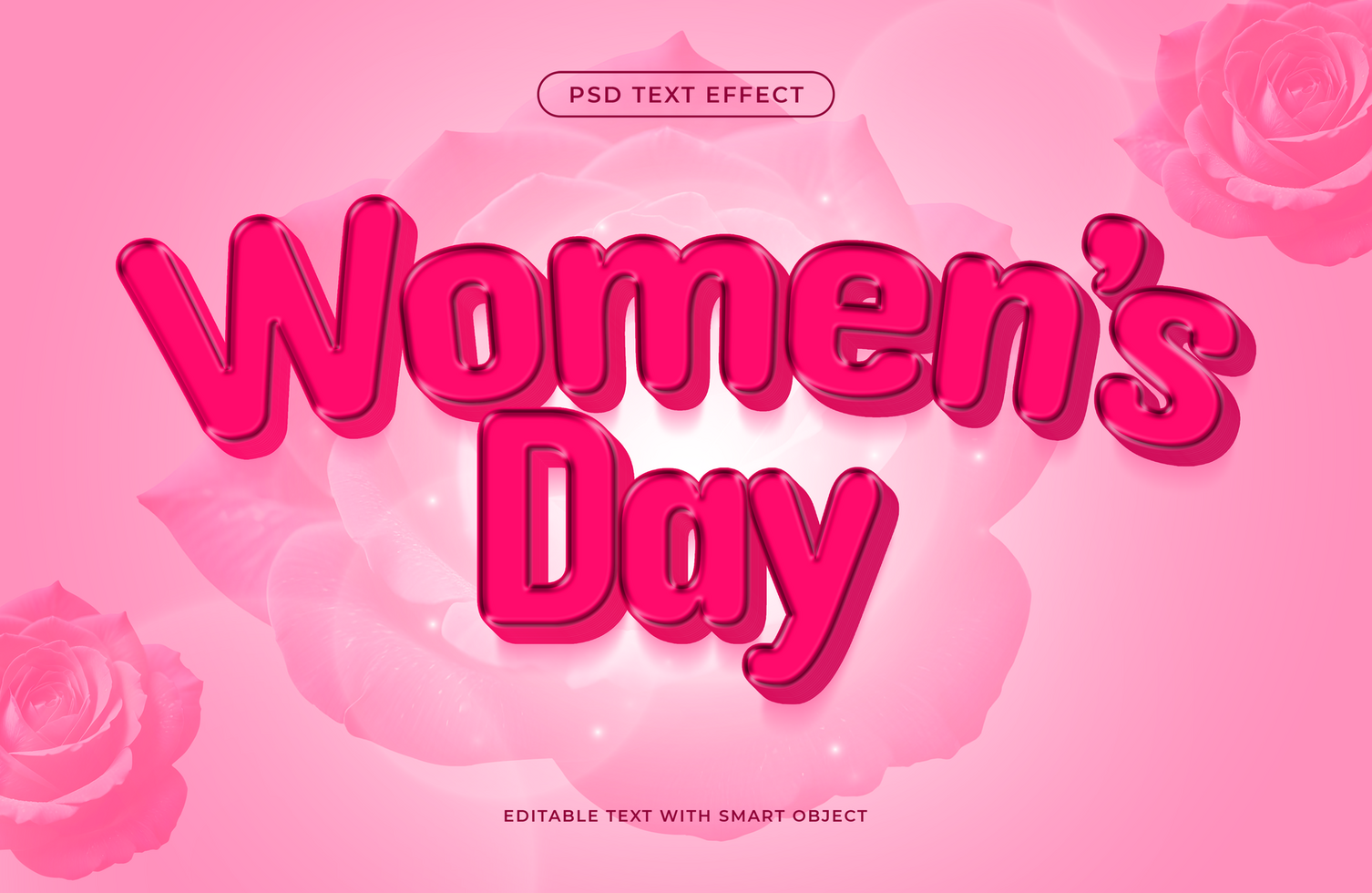 womens day 3D Text Effect psd