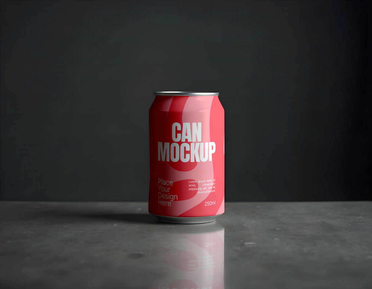 Soda beverage can mockup with black background psd