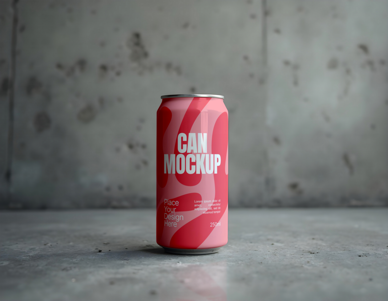 Soda beverage can mockup with grey background psd
