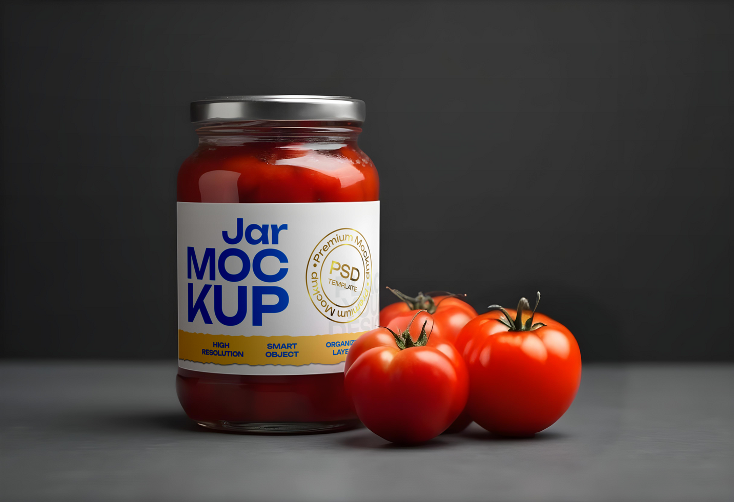 Tomato Sauce Jar Mockup psd