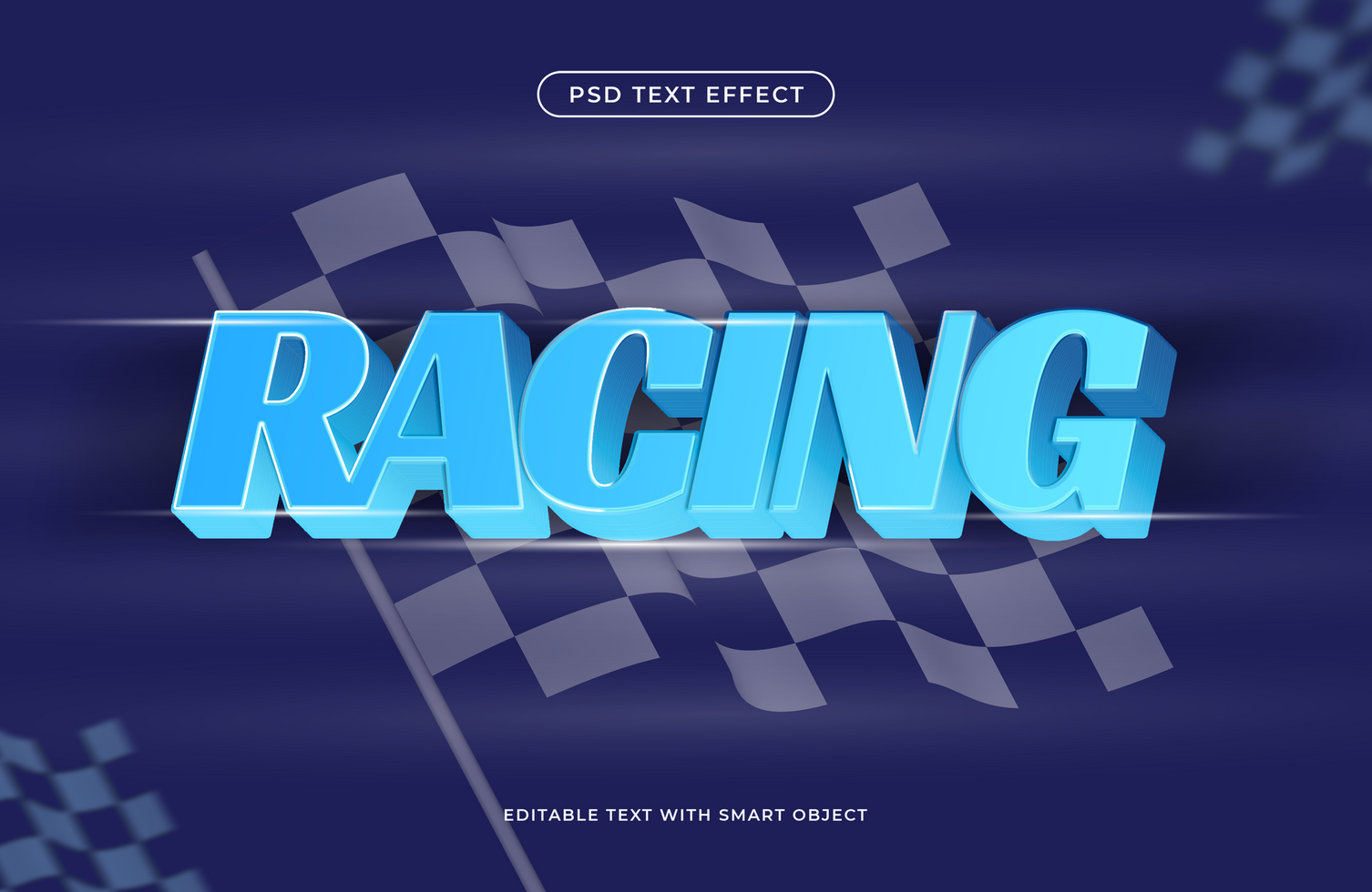 Racing 3D Text Effect psd