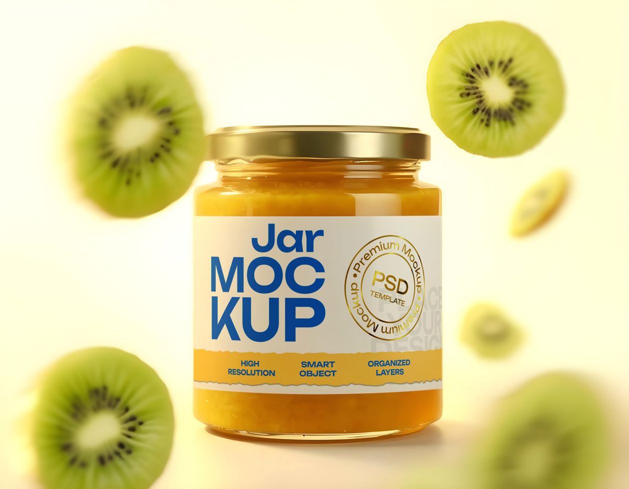 Kiwi Jam Jar Mockup psd