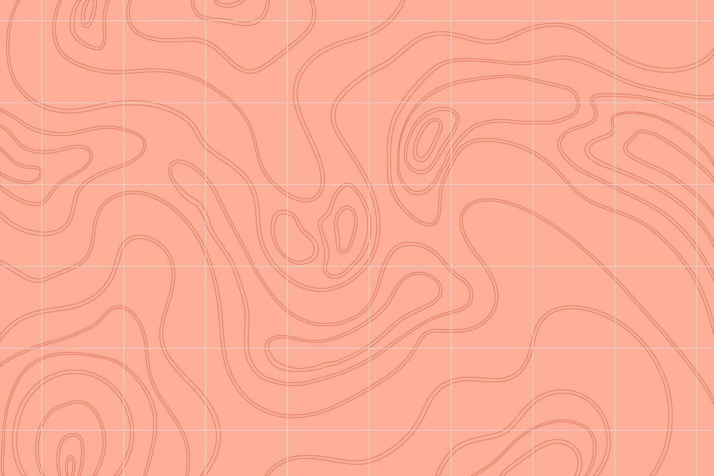 Simple topographic map with mountain relief, contur abstract wavy lines with pink, top view land. Abstract wavy lines. vector