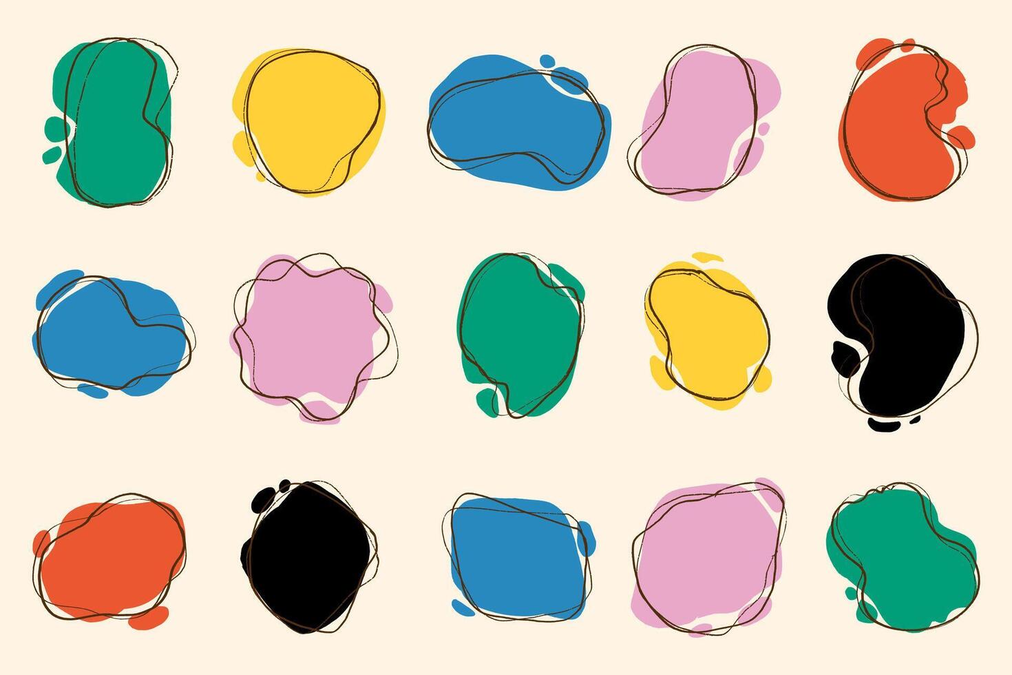 Colorful hand drawn chat bubble. Frames for selecting text. Speech frames. vector