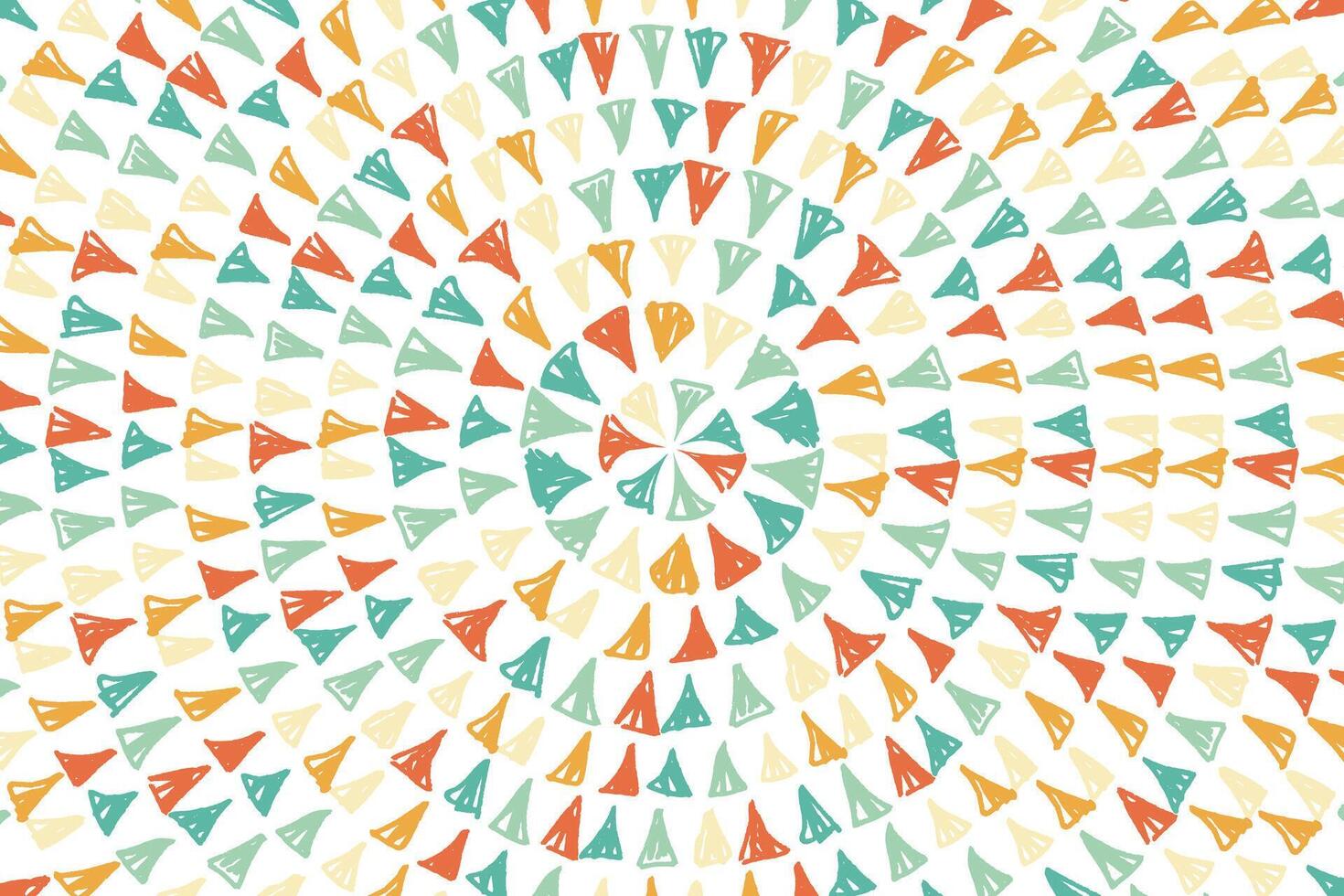 Retro abstract pattern with hand drawn colorful triangles. vector