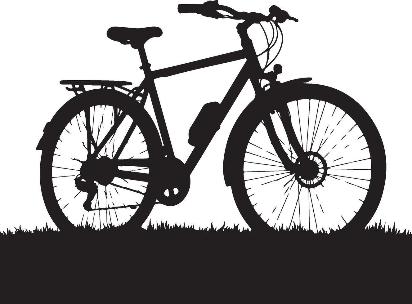 A bicycle is silhouetted against a white background vector
