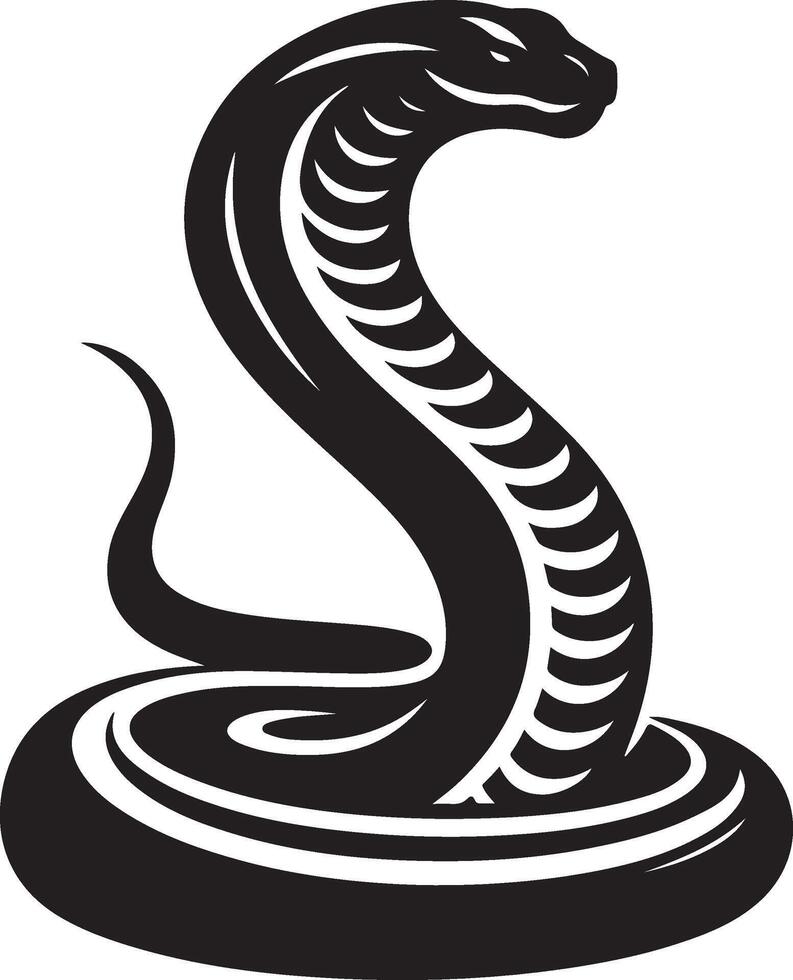 A black and white snake logo vector