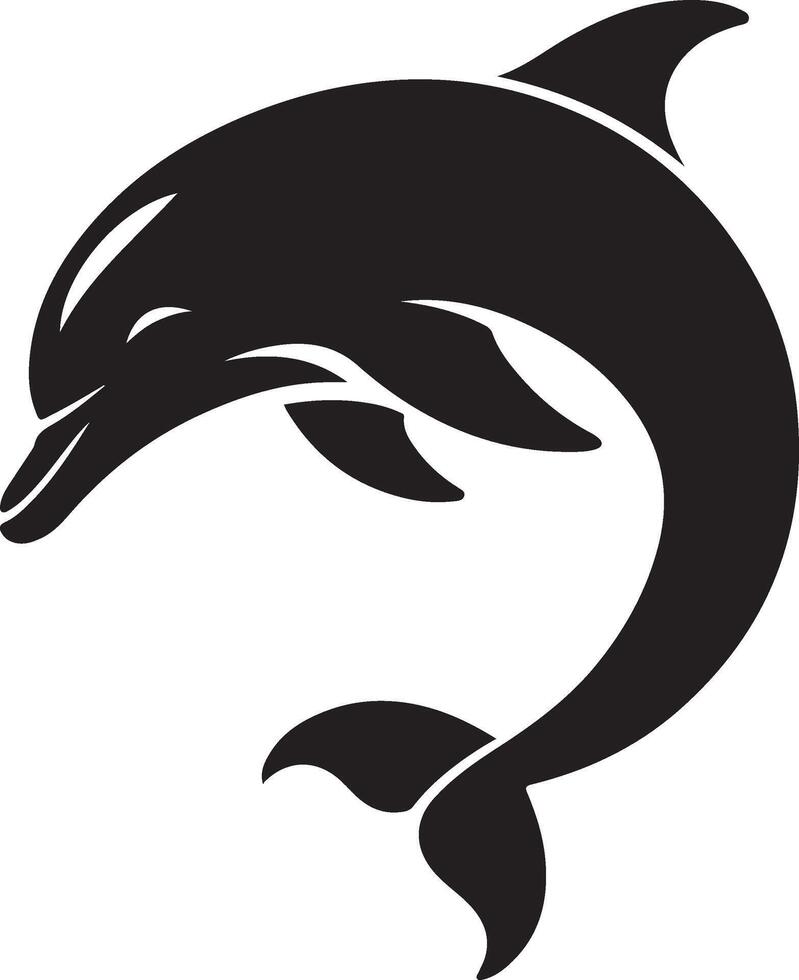 Dolphin silhouette on white background vector
