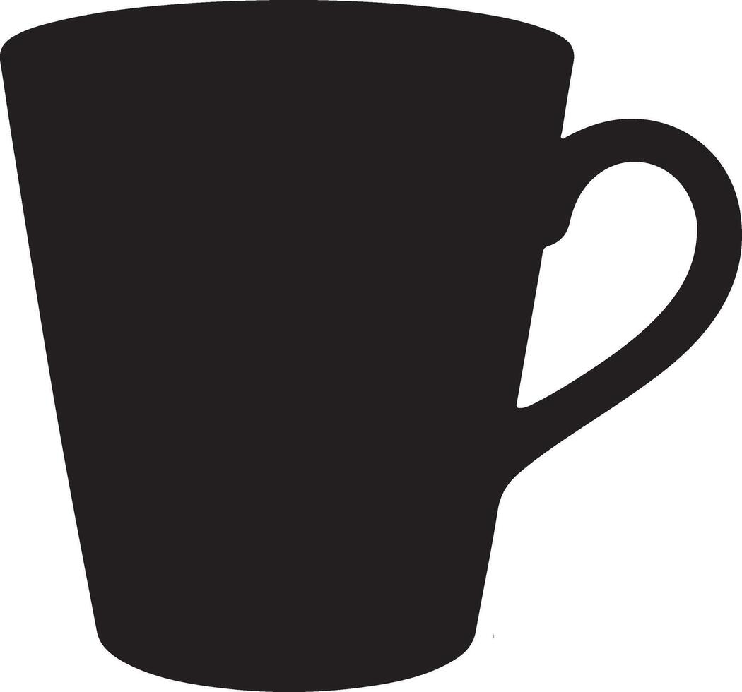 A black cup with a handle on a white background vector