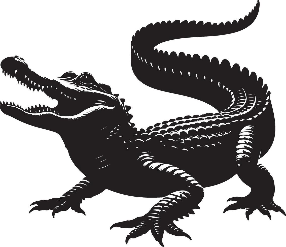 Alligator silhouette illustration vector
