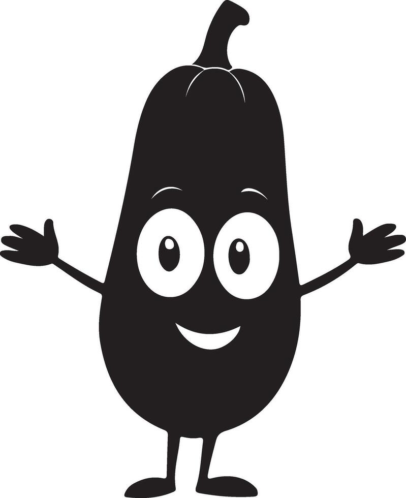 A cartoon eggplant character with arms outstretched vector