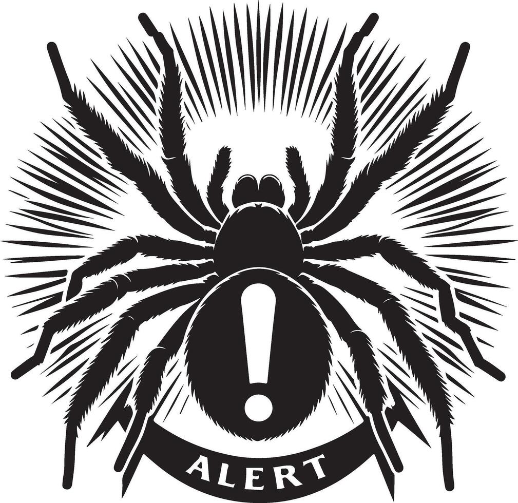 A spider with the word alert on it vector