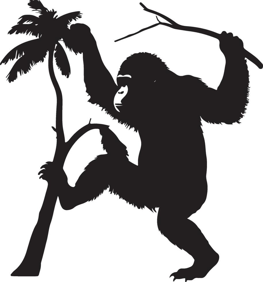 Gorilla silhouette illustration vector