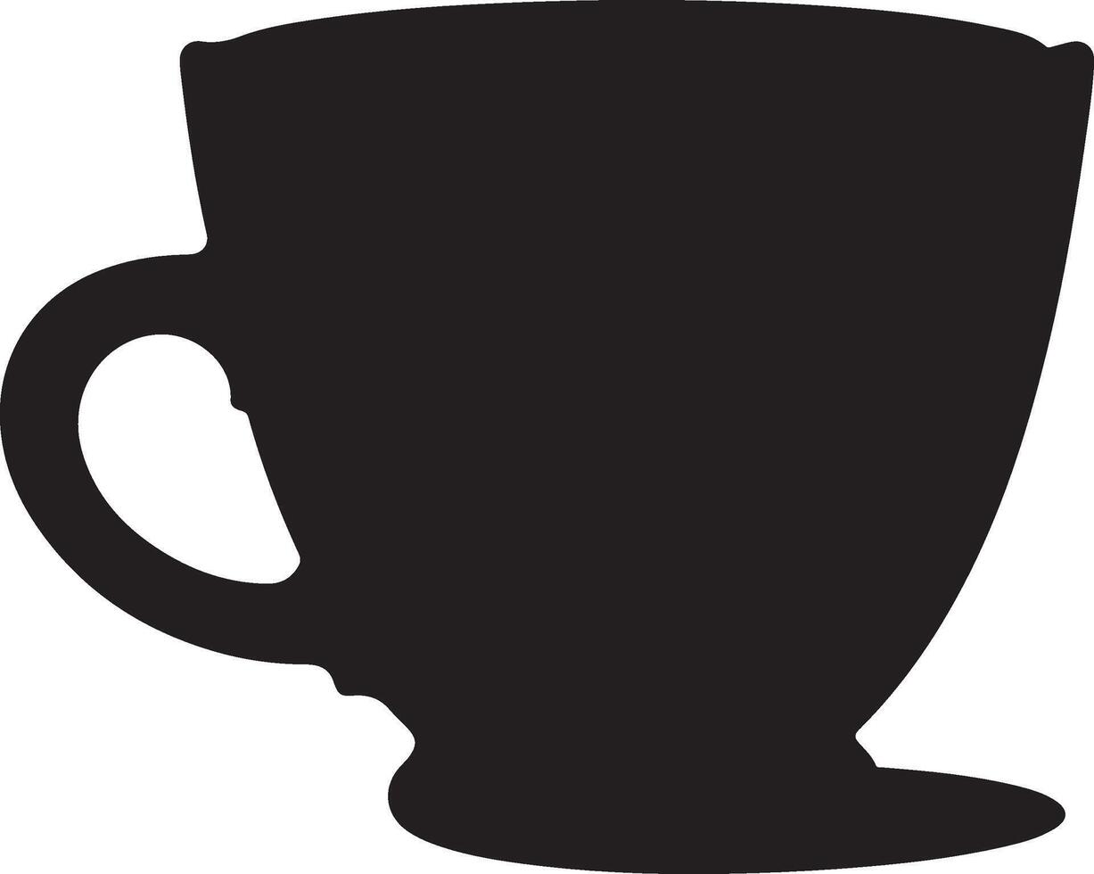 A black silhouette of a cup of coffee vector