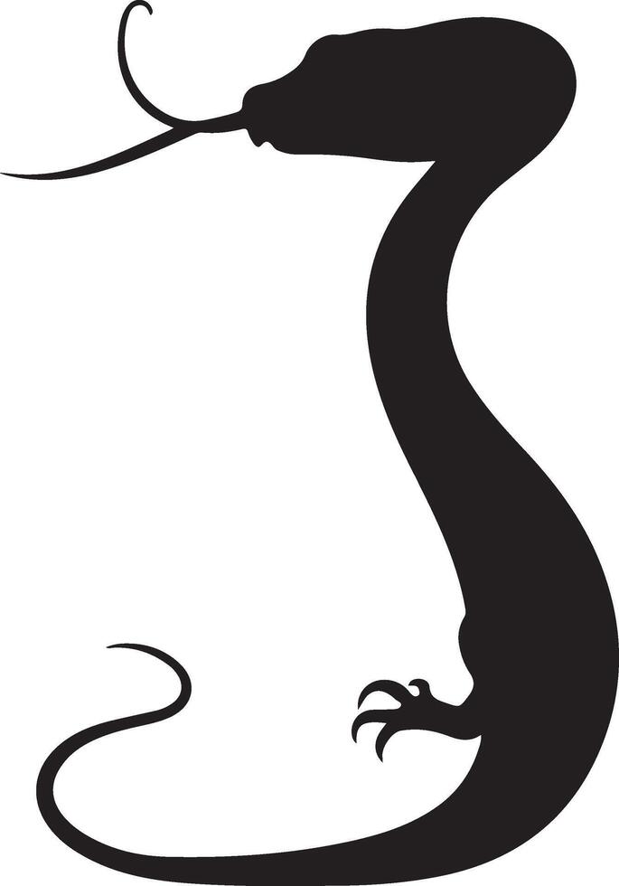 A black snake with long tail on a white background vector