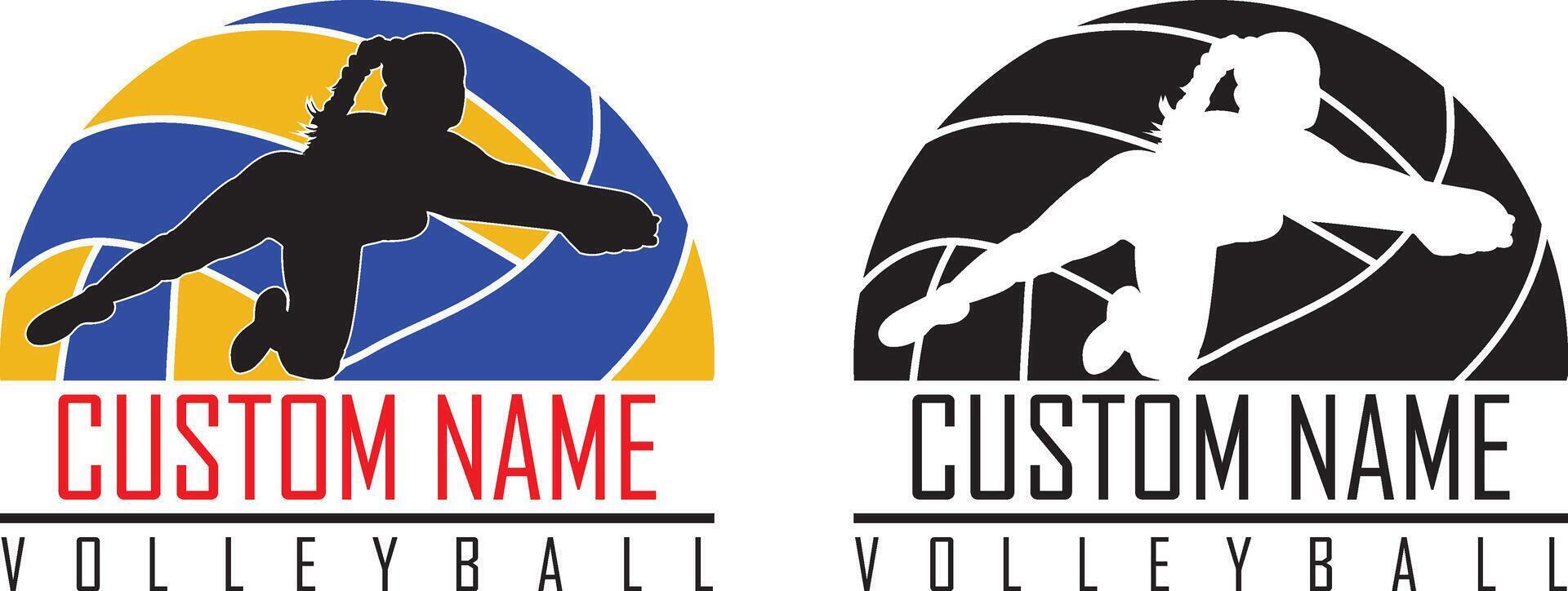 Custom Name Girl Volleyball, Female Volleyball Cut Files vector