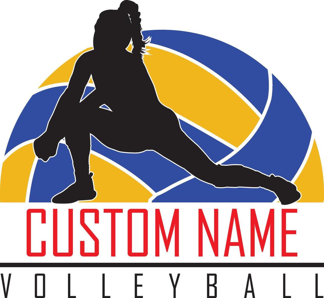 Personalized Name Volleyball Player, Custom Girl Volleyball, Volleyball Cut File vector