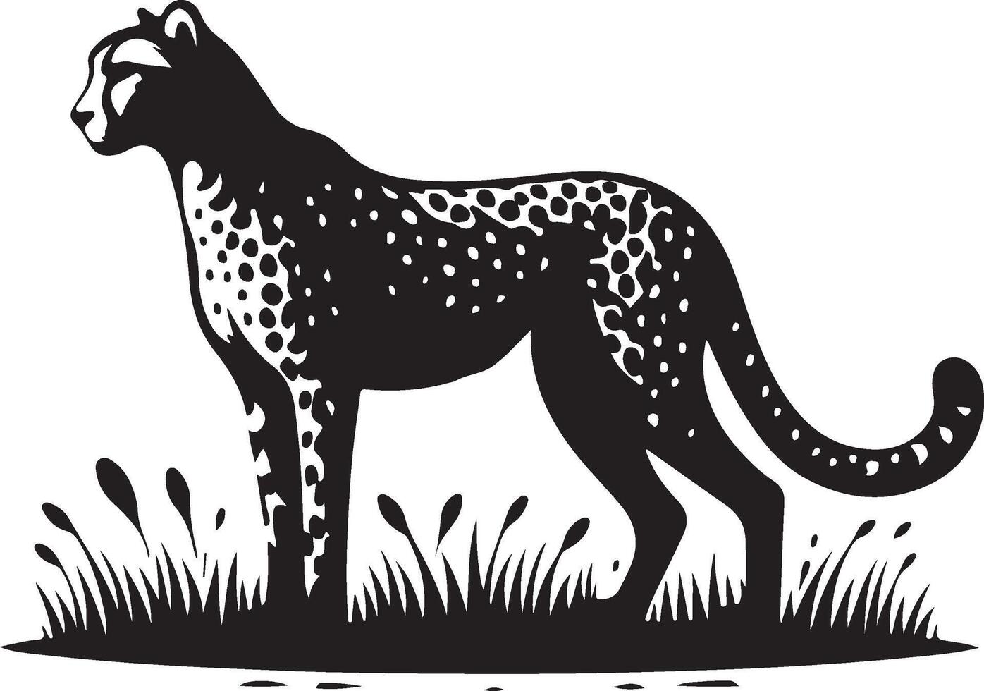 The cheetah is standing in the grass with the word wild life vector