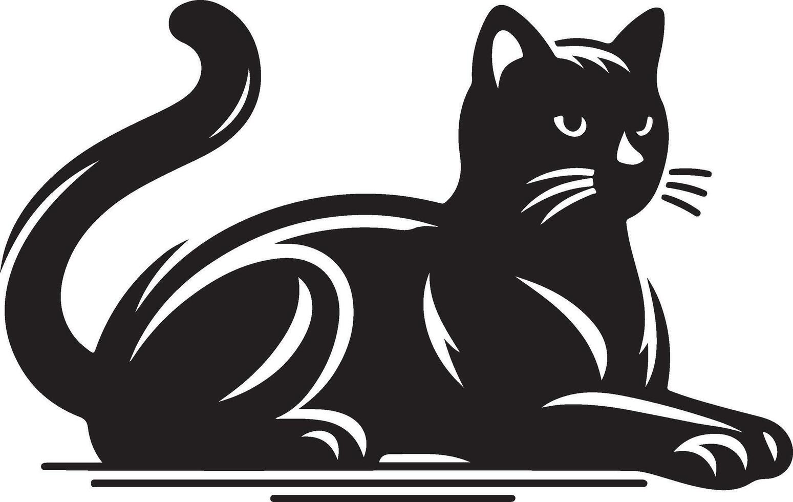 Black cat sitting on a white background vector