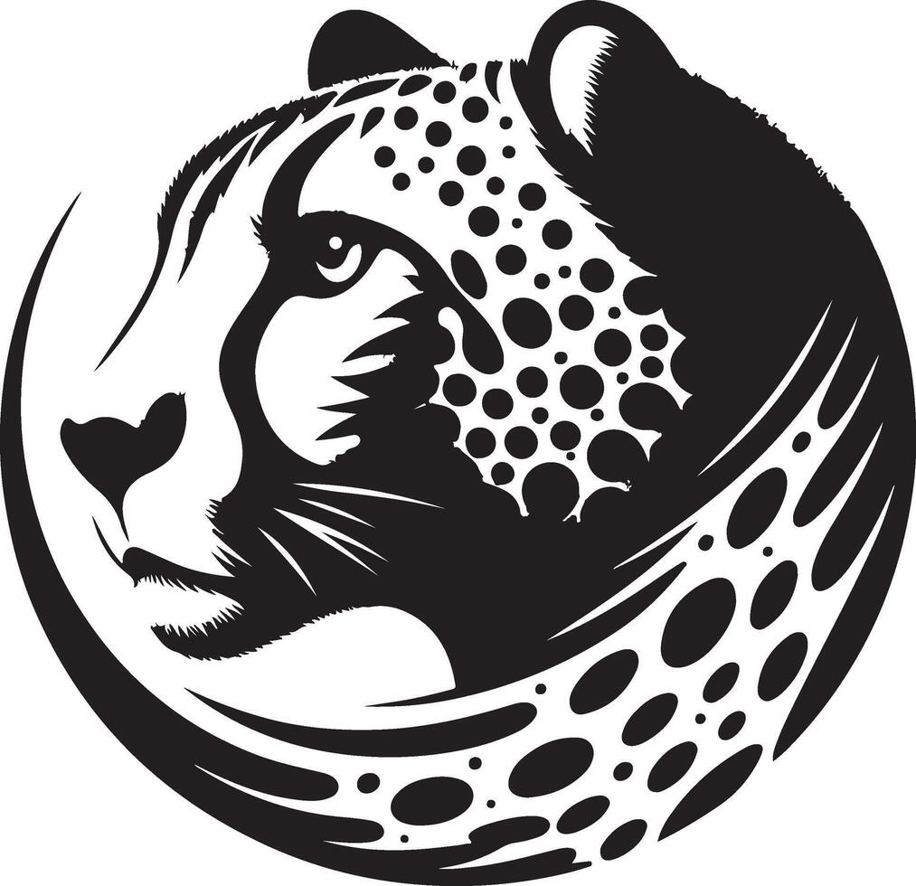 A black and white logo of a leopard vector