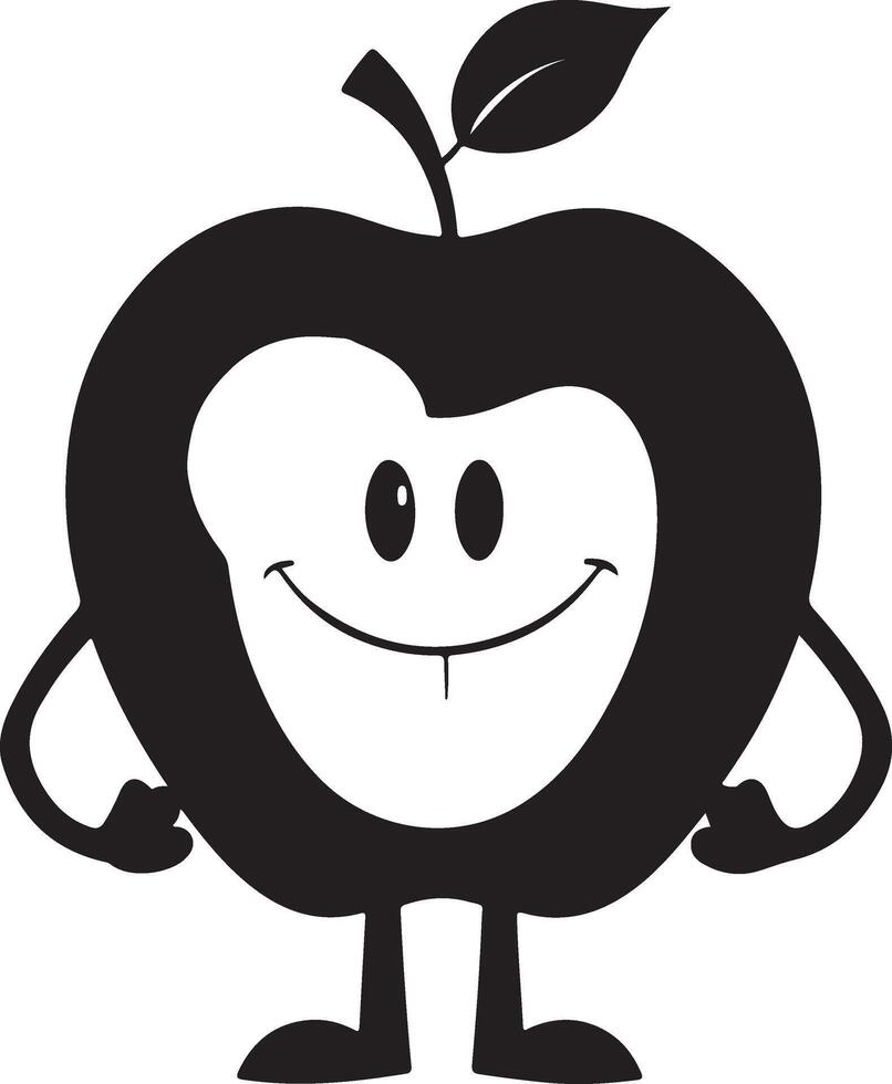 An apple character with arms and legs vector