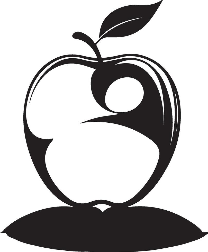 An apple with a yin yang symbol on it vector
