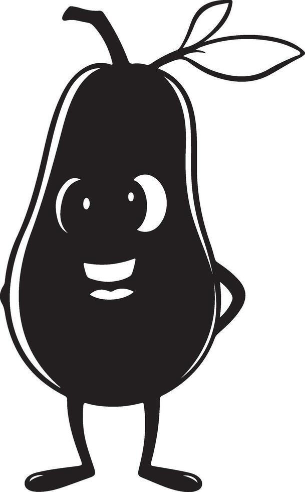 A cartoon pear with a smile on its face vector