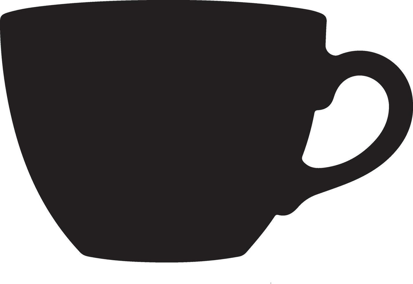 A black and white silhouette of a cup vector