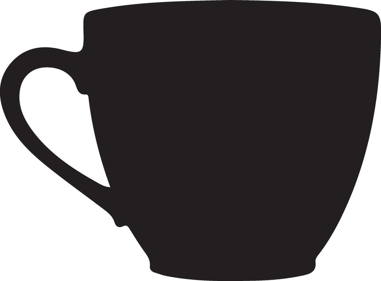 A black and white silhouette of a cup vector