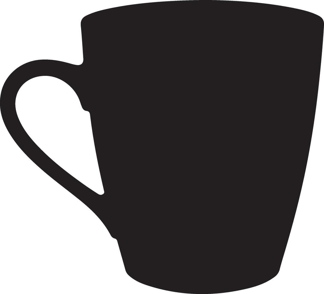 A black cup with a handle on a white background vector