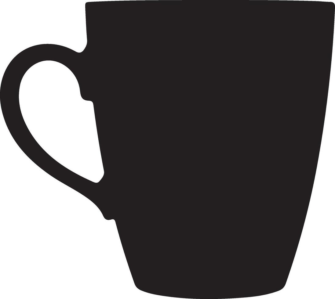A black coffee cup is shown on a white background vector