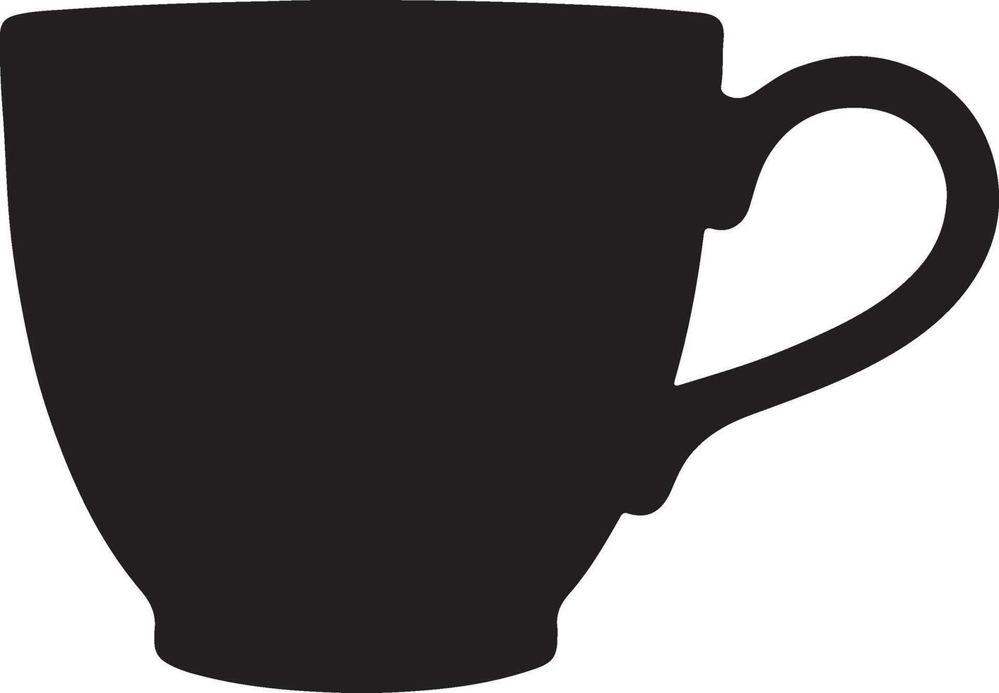 A black and white silhouette of a cup vector