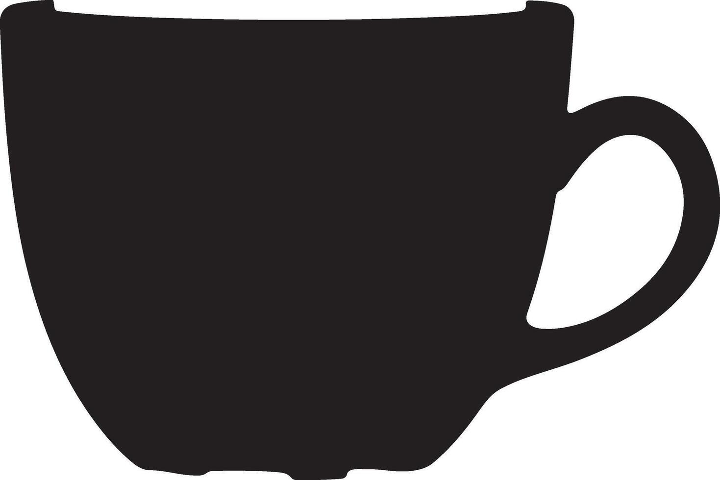 A black cup with a handle on a white background vector