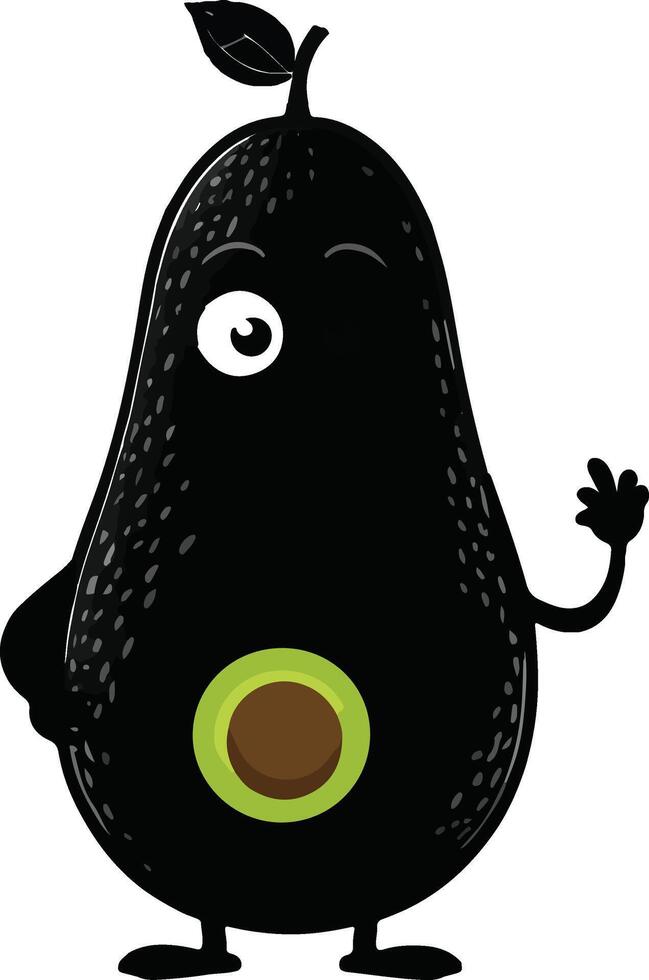 An avocado character with a green leaf on its head vector