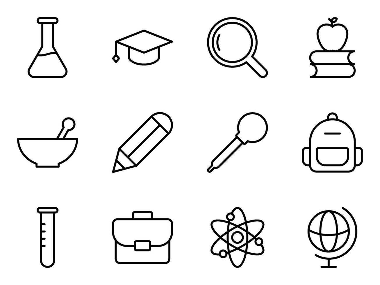 education and science lab web icons in line style vector