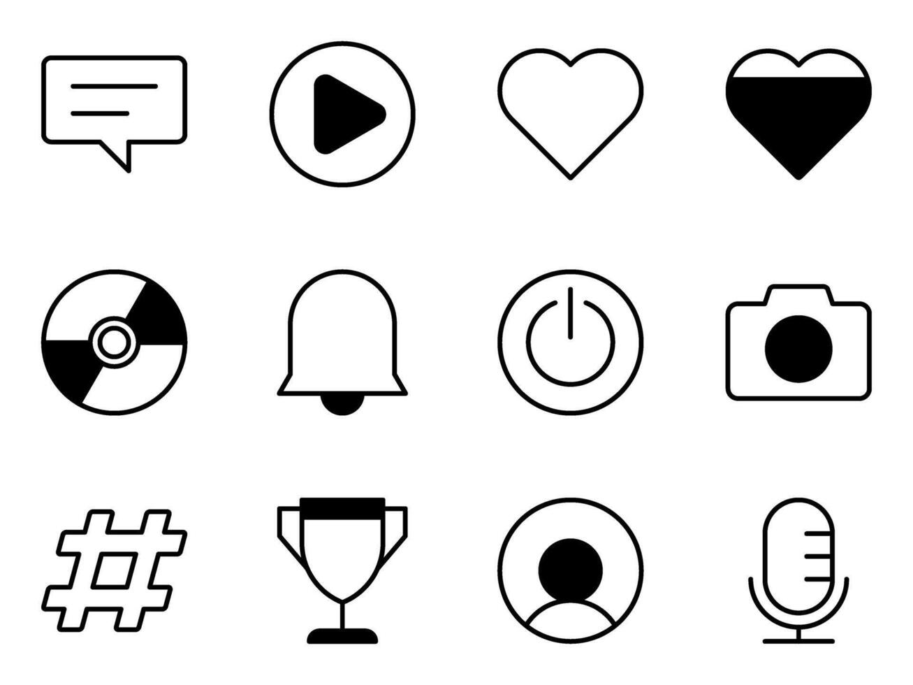 game and social media UI icon collection vector