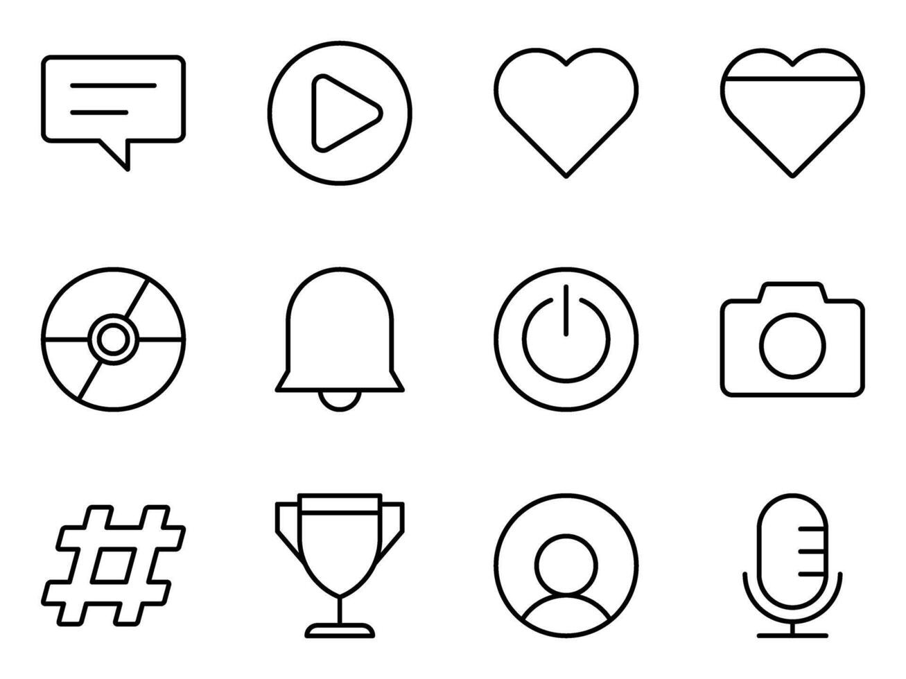 simple game and social media icon set vector