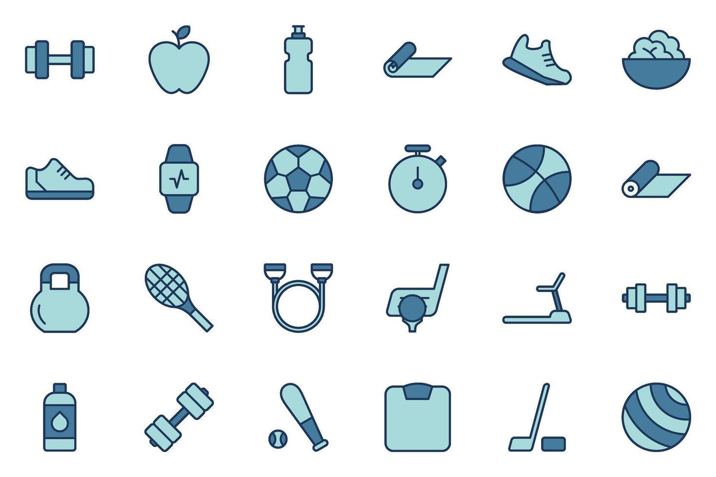 Gym, Sport and Healthy lifestyle icon set vector