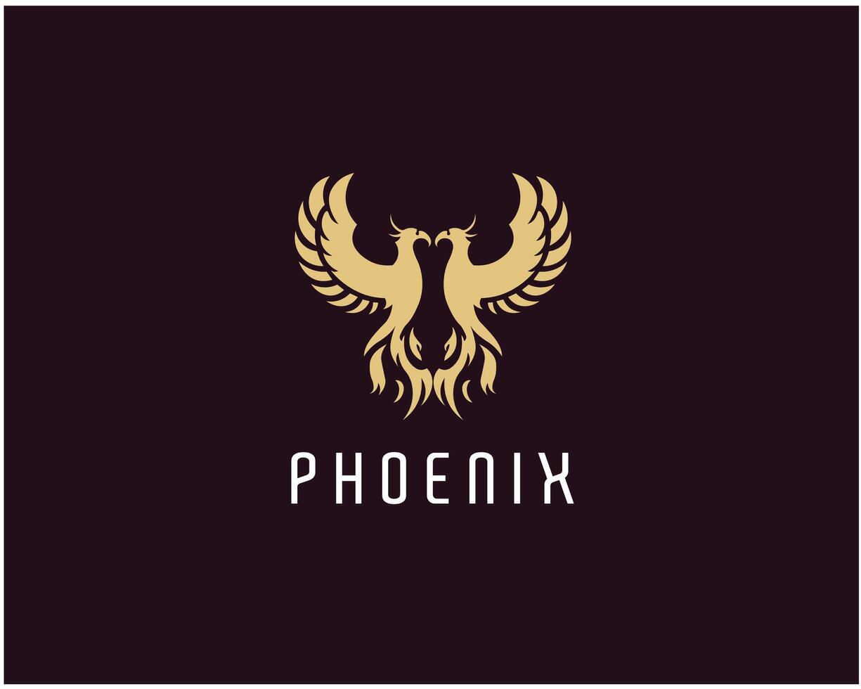 double pheonix bird symbolize love or grow vector