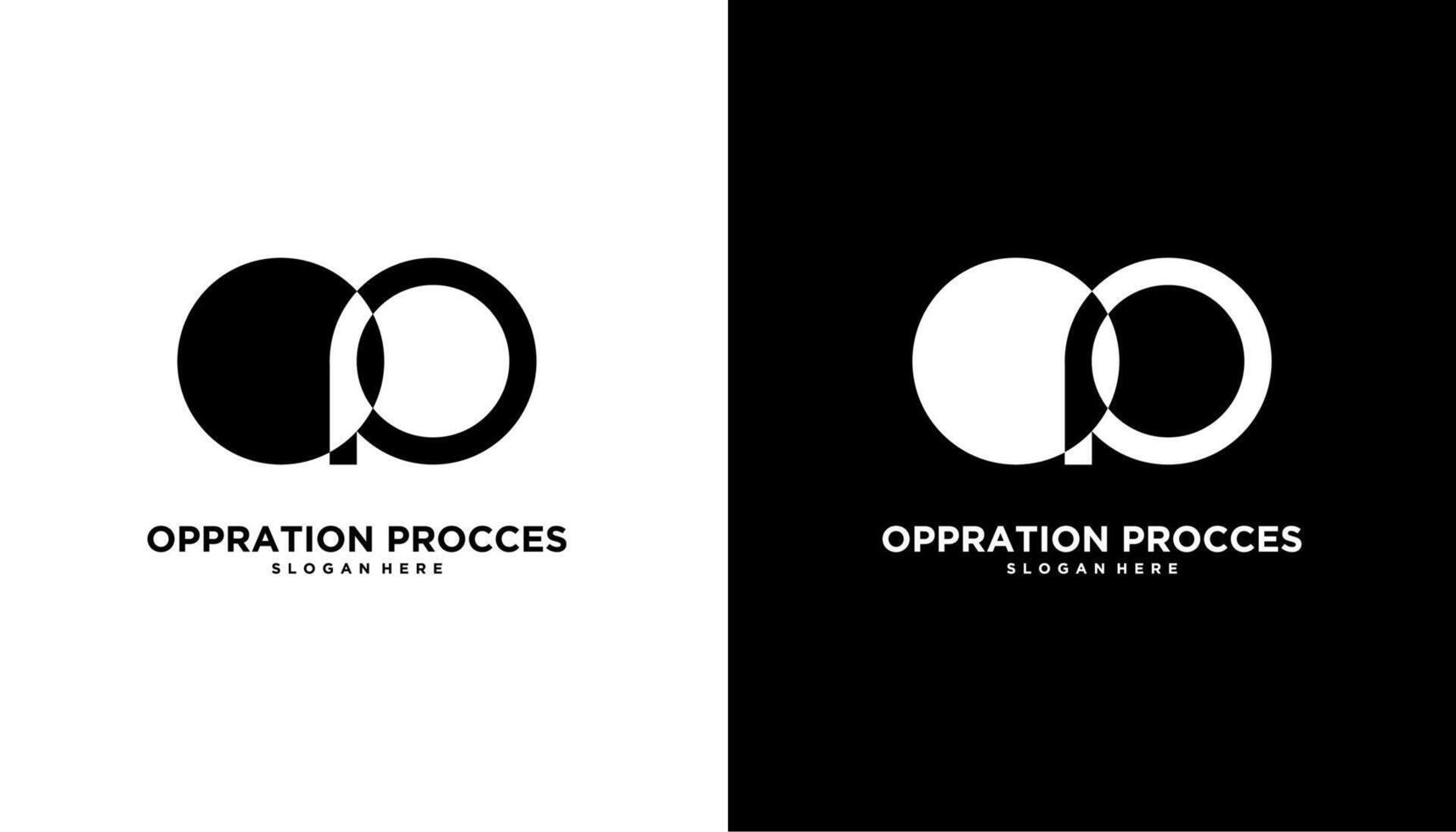OP Letter simple initial logo icon illustration design vector