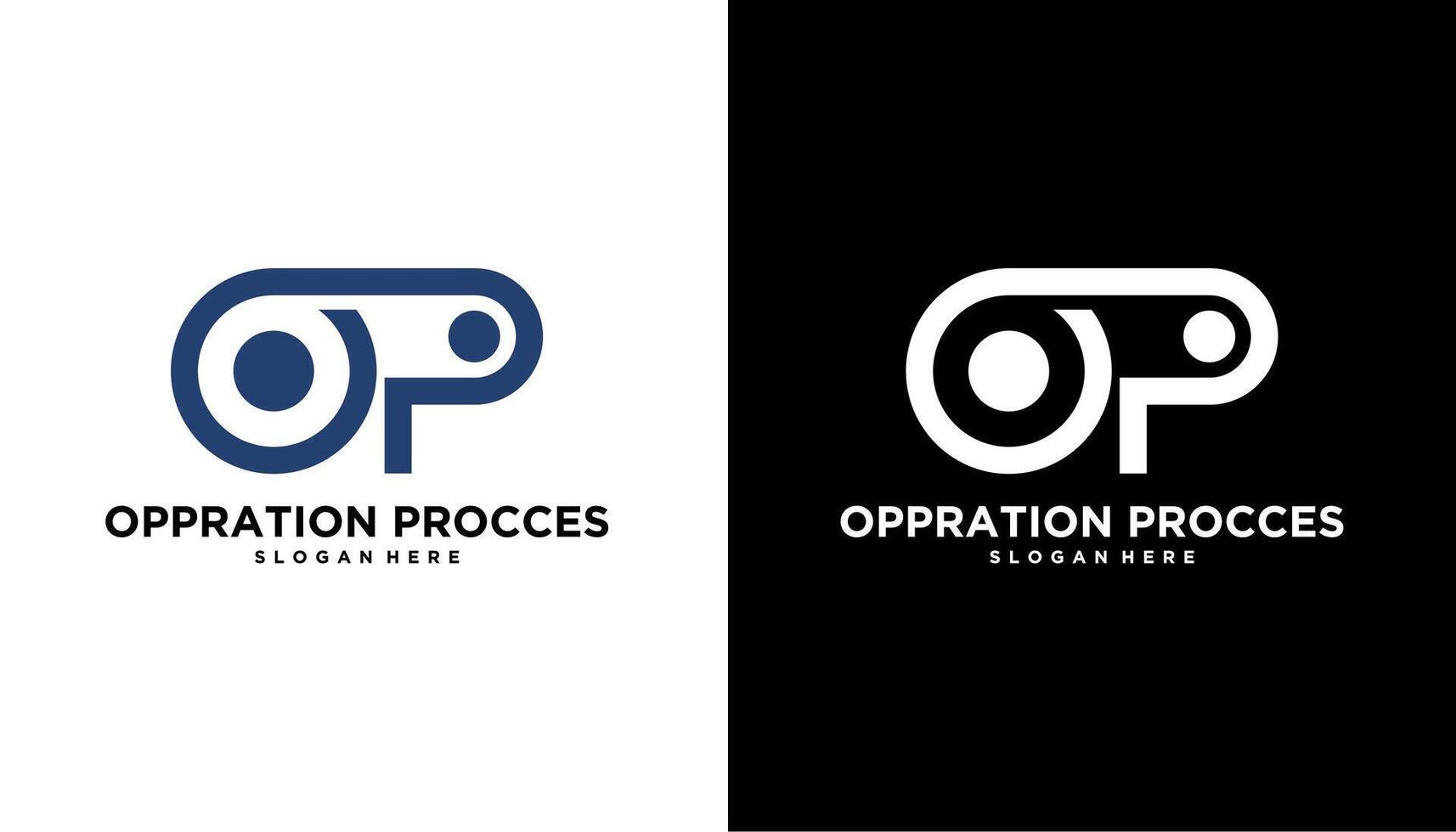 Letter OP dot simple logo icon illustration design template vector