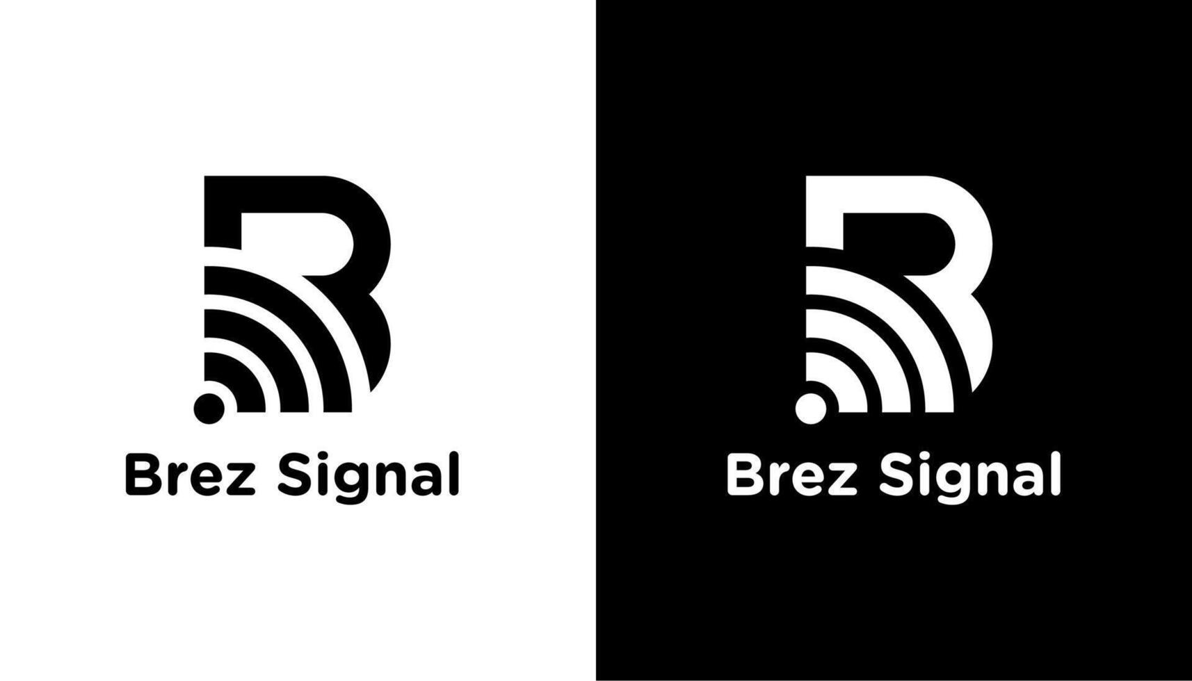 initial letter B with signal wifi logo design template vector