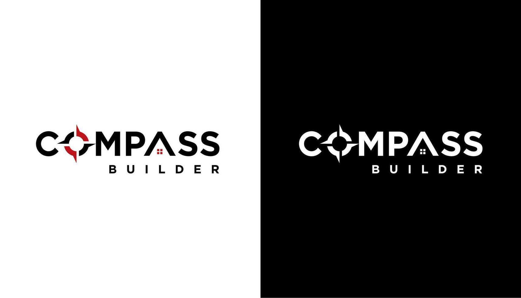 compass building text logo construction illustration vector