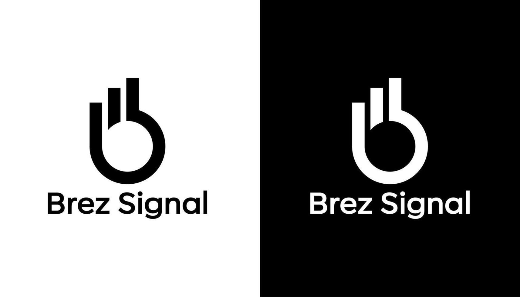 initial letter B with signal wifi logo design template vector